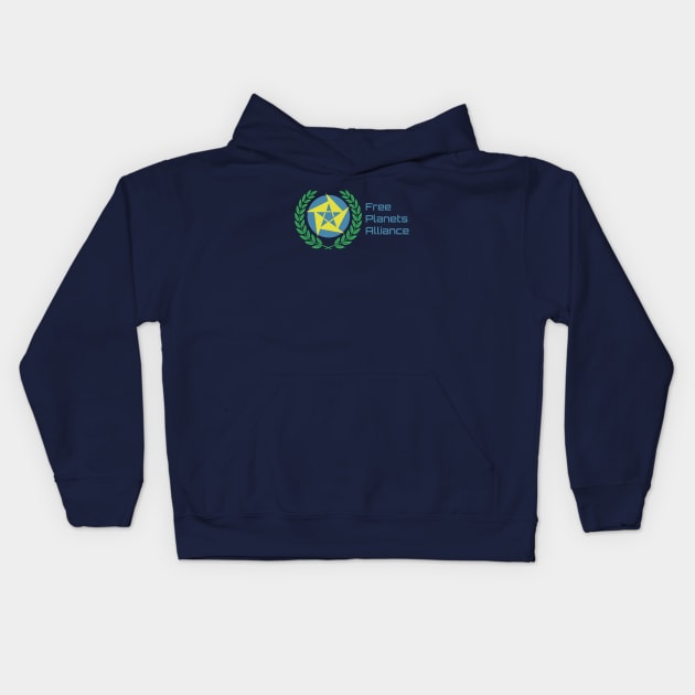 Free Planets Alliance Logo Kids Hoodie by Eva Viñes